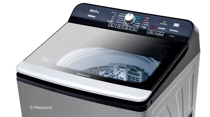 Top-loading washing machine with glass lid