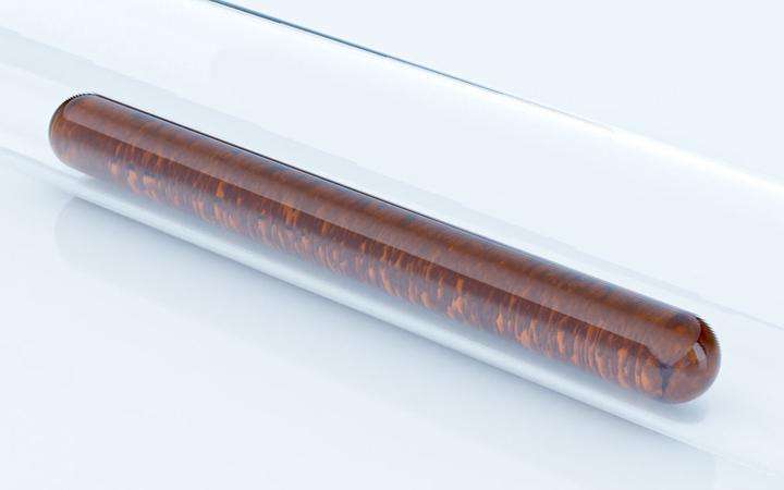 Three glass dowels made from DUROBAX® amber