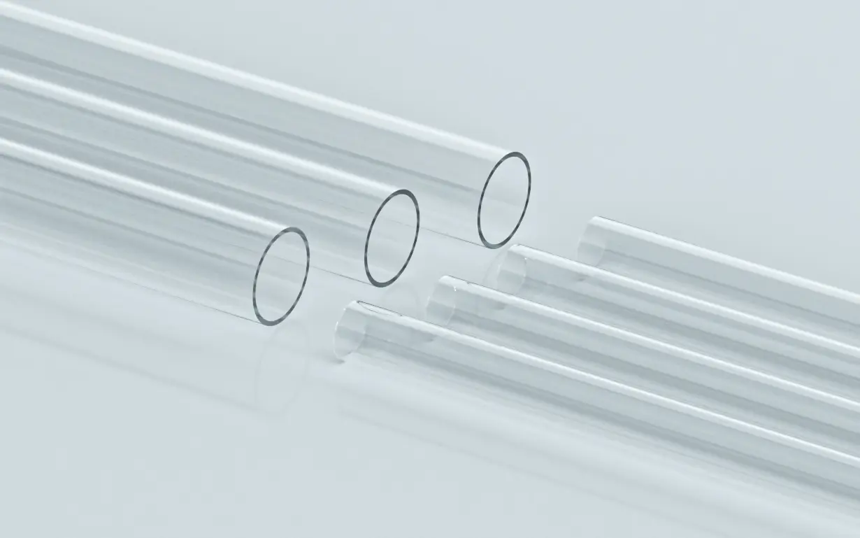A selection of SCHOTT high UV-C transmitting clear glass tubing 