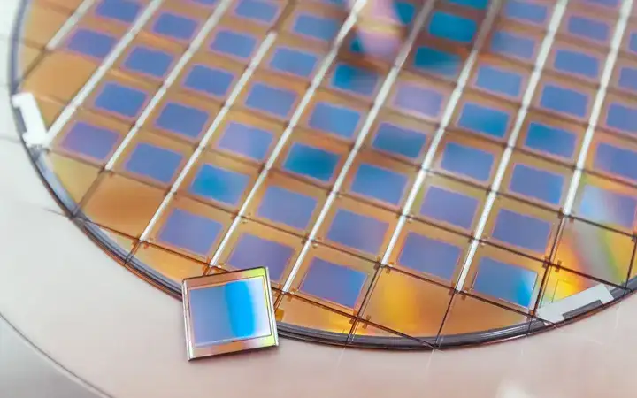 Silicon wafer with microchips with one separate microchip