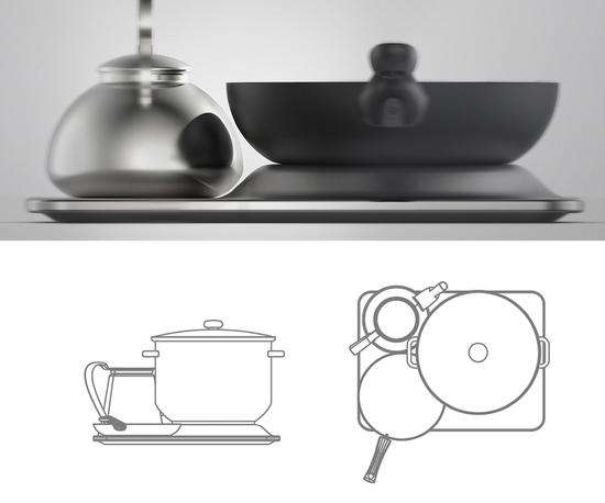 Giải ba từ Ban giám khảo: Bếp từ có thể điều chỉnh độ cao (Leveled Induction Cooktop) của Jaewan Choi, Hàn Quốc.