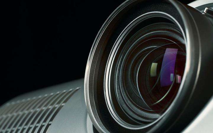 Close up of the lens of a micro-projector