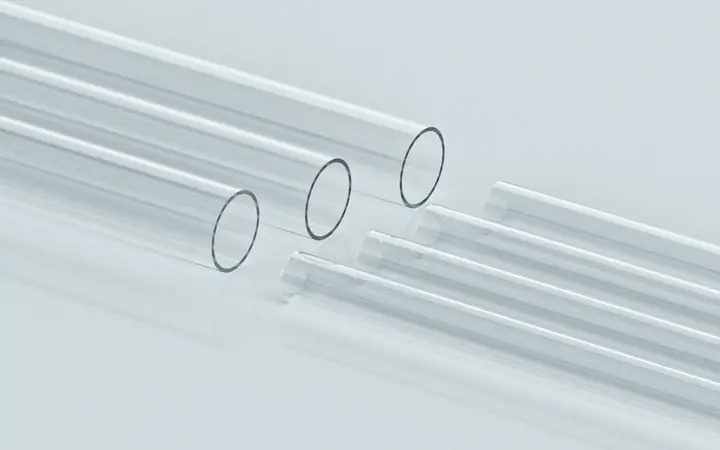 Series of clear SCHOTT 8337B glass tubing with high UV transmission of different sizes