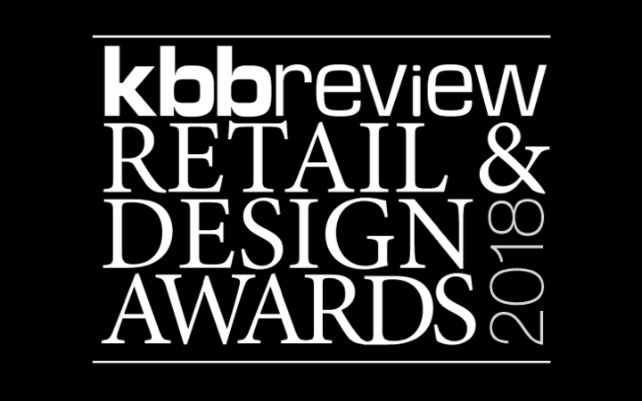 kbbreview Retail & Design Awards logo with white text between two lines