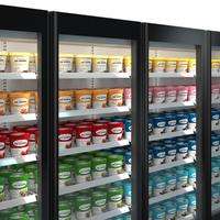 Line of freezer cabinets with SCHOTT Termofrost® Skyline glass doors