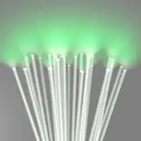 Group of SCHOTT® Luminous Special-Shaped Diffusers emitting green light