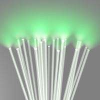 Group of SCHOTT® Luminous Special-Shaped Diffusers emitting green light