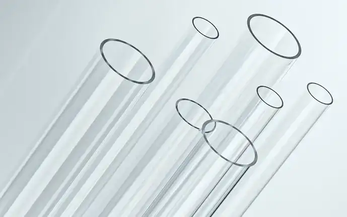 Series of clear glass tubes of different diameters	