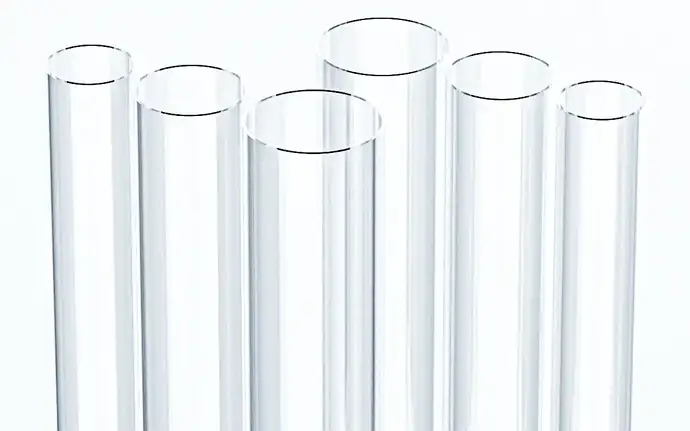 Six samples of DUROBAX® clear glass tubing