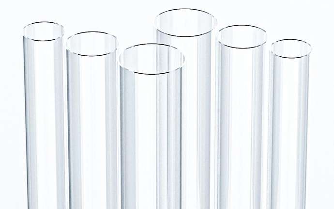 Six samples of DUROBAX® clear glass tubing