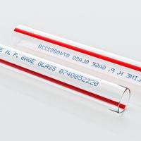 Two clear tubes of SCHOTT Red Line Gage Glass